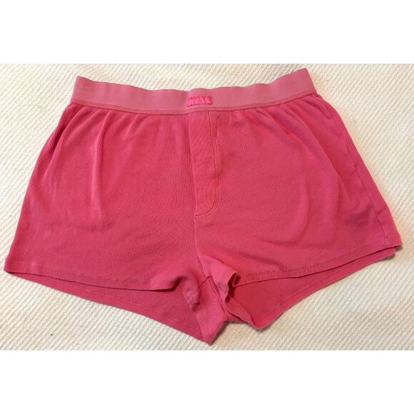 EUC Skims Rib Stretch Cotton Loose Boxers, Bubblegum Pink, Sz. M - Picture 1 of 5